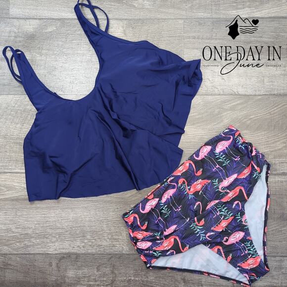 Adisputent High Waist Flounce Bikini Swimsuit Size L - Picture 2 of 6